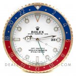 XL Rolex GMT Master II Serie Rose Gold Wanduhr (blau / rot Lünette)