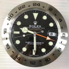XL Rolex Explorer II Wanduhr in schwarzes Zifferblatt