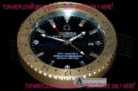 Omega runde wanduhr Seamaster GMT schwarz gold Omega runde wanduhr Seamaster GMT schwarz gold