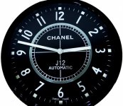 Chanel Wanduhr Keramik Schwarz 35 cm Chanel Wanduhr Keramik Schwarz 35 cm